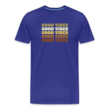 Good Vibes - Männer Premium Bio T-Shirt - Königsblau - Vorne - Damien (186cm)