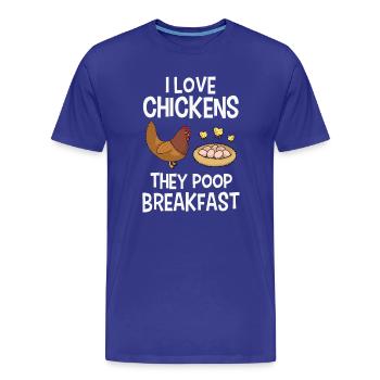 Chicken Chickens - Men's Premium Organic T-Shirt - royal blue - Front - Damien (186cm)