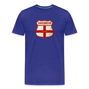Birkenhead England Coat of Arms - Men's Premium Organic T-Shirt - royal blue - Front - Damien (186cm)