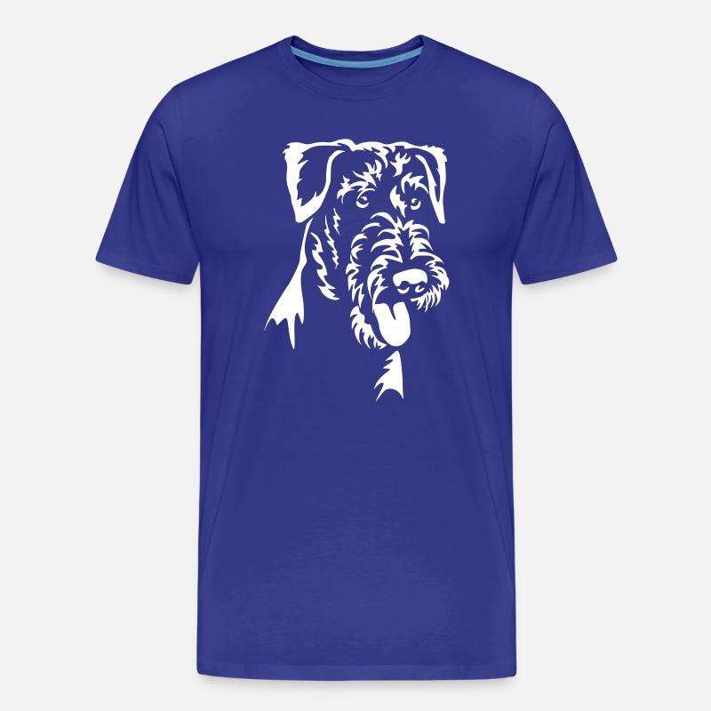 Airedale Terrier Kopf "Black Edition" - Männer Premium Bio T-Shirt - Königsblau