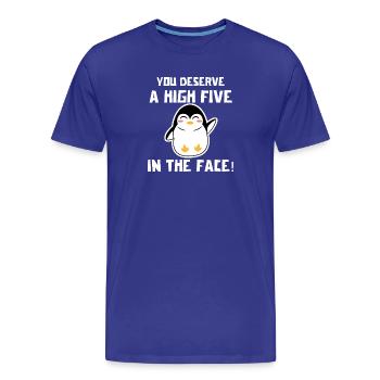 Déclaration cool Oiseau animal Pingouin Antarctique - T-shirt bio Premium Homme - bleu roi - Devant - Damien (186cm)