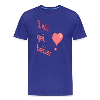 Motivation! - T-shirt bio Premium Homme - bleu roi - Devant - Damien (186cm)
