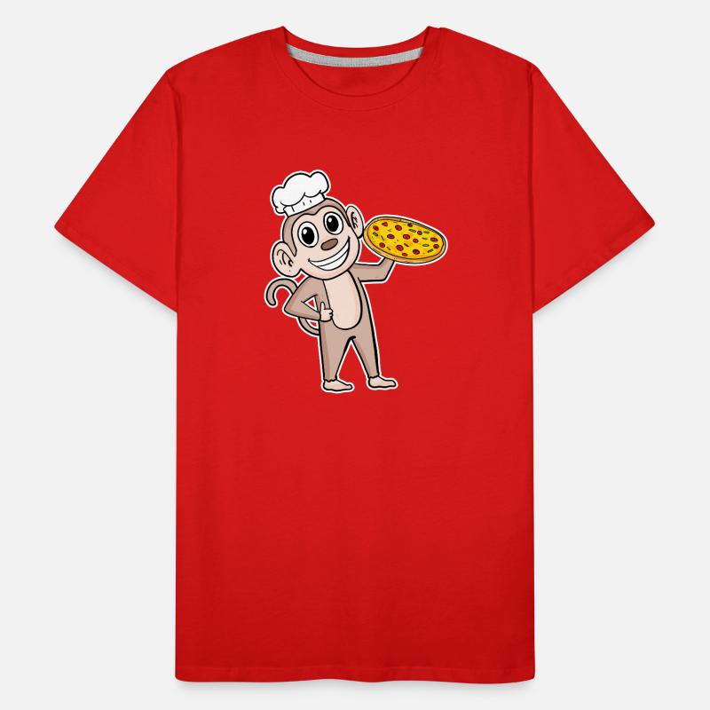 Pizza Maker Pizza Chef Monkey Italian Men's Premium Organic T-Shirt