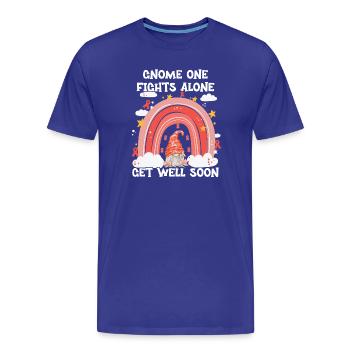 Gnome One lutte seul contre le cancer de l’utérus - T-shirt bio Premium Homme - bleu roi - Devant - Damien (186cm)