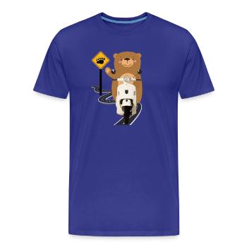 Moped Braunbär ART - Männer Premium Bio T-Shirt - Königsblau - Vorne - Damien (186cm)