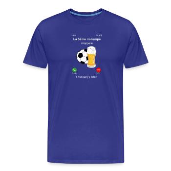 La 3ème mi-temps m'appelle - T-shirt bio Premium Homme - bleu roi - Devant - Damien (186cm)