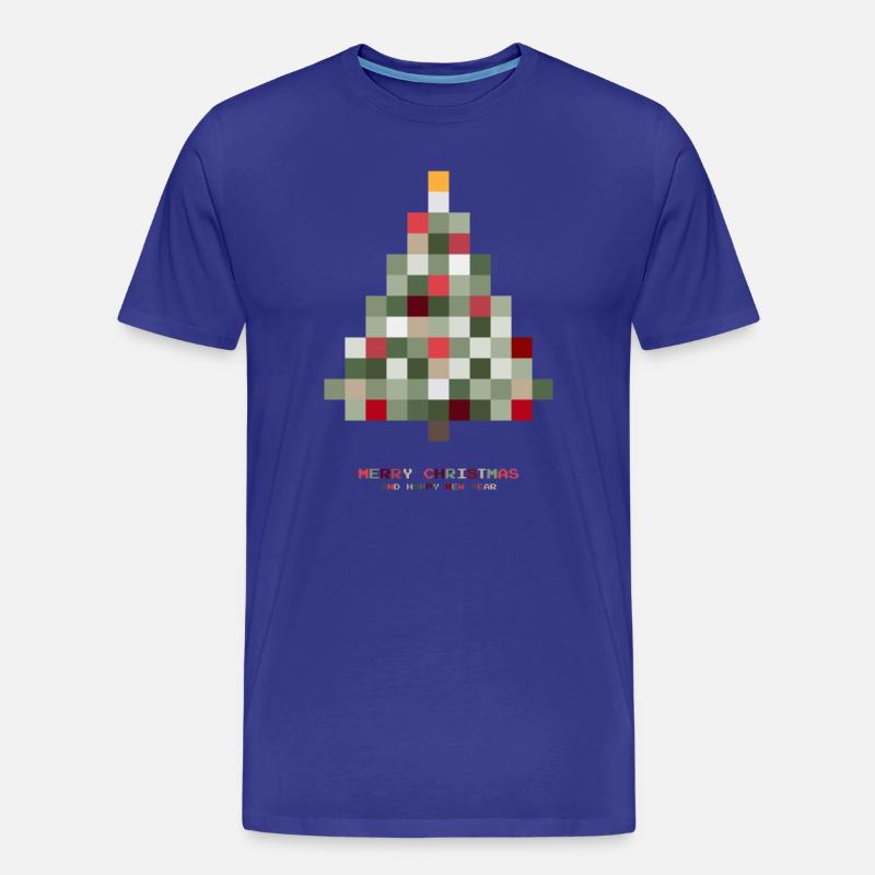 Weihnachtsbaum Pixel - Männer Premium Bio T-Shirt - Königsblau