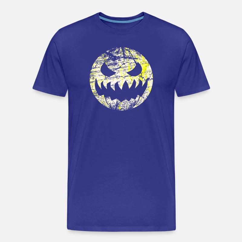 Monstre grimaçant d’Halloween comme lune - T-shirt bio Premium Homme - bleu roi