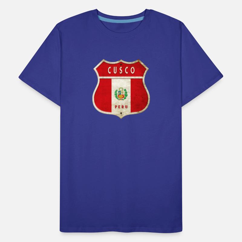 Cusco Peru Wappen Flaggen Design Männer Premium Bio T-Shirt