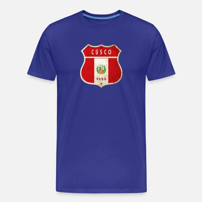 Cusco Peru Wappen Flaggen Design - Männer Premium Bio T-Shirt - Königsblau