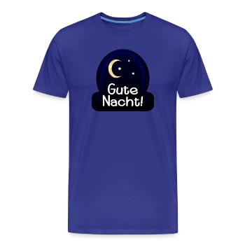 GUTE NACHT - SCHLAFEN - HALBMOND - Männer Premium Bio T-Shirt - Königsblau - Vorne - Damien (186cm)