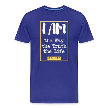 Der Weg, die Wahrheit, das Leben (dunkel) - Männer Premium Bio T-Shirt - Königsblau - Vorne - Damien (186cm)