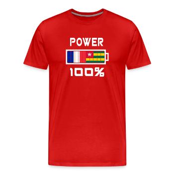 Togo and France Power 100% - Men's Premium Organic T-Shirt - red - Front - Damien (186cm)