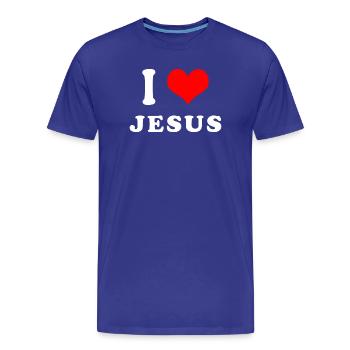 I love Jesus - Men's Premium Organic T-Shirt - royal blue - Front - Damien (186cm)