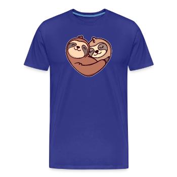 Cœur paresseux sommeil mammifères habitants de la jungle - T-shirt bio Premium Homme - bleu roi - Devant - Damien (186cm)