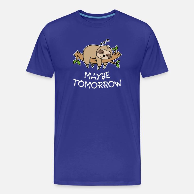 Schlafen Tier Faul Faultier Langschläfer Statement - Männer Premium Bio T-Shirt - Königsblau