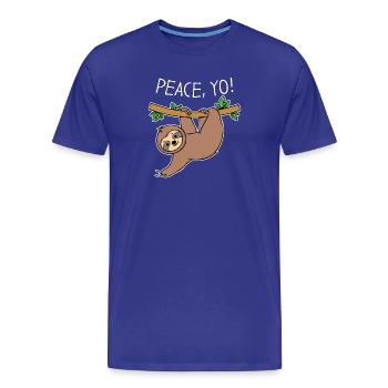 Cool Sloth Statement Jungle Dweller Mammal - Men's Premium Organic T-Shirt - royal blue - Front - Damien (186cm)