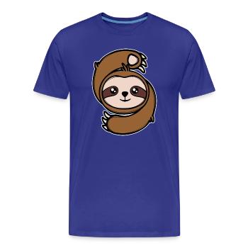 mammal sloth jungle jungle dweller zoo - Men's Premium Organic T-Shirt - royal blue - Front - Damien (186cm)