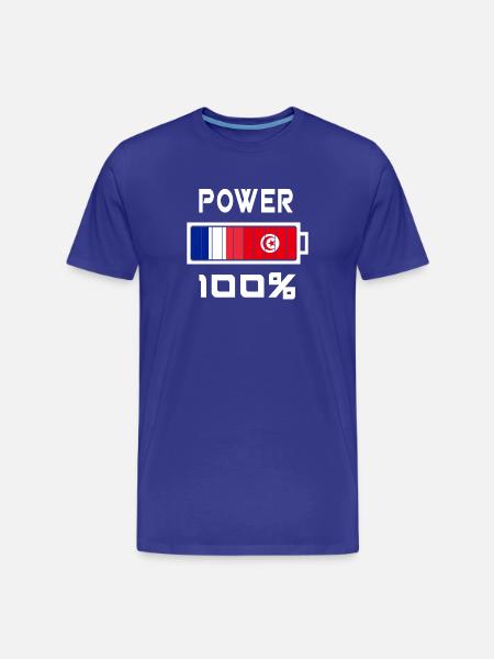 Tunisia and France Power 100% - Men's Premium Organic T-Shirt - royal blue