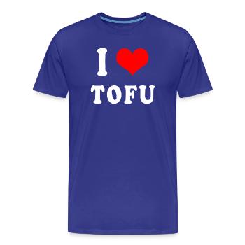 J'adore le tofu - T-shirt bio Premium Homme - bleu roi - Devant - Damien (186cm)