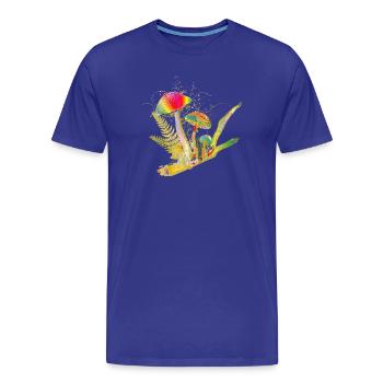 bunte Komposition Waldpilze,Gräser und Ast - Männer Premium Bio T-Shirt - Königsblau - Vorne - Damien (186cm)