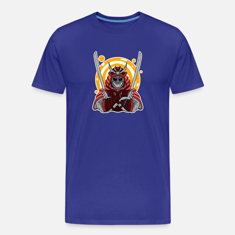 Samurai Motiv - Männer Premium Bio T-Shirt - Königsblau