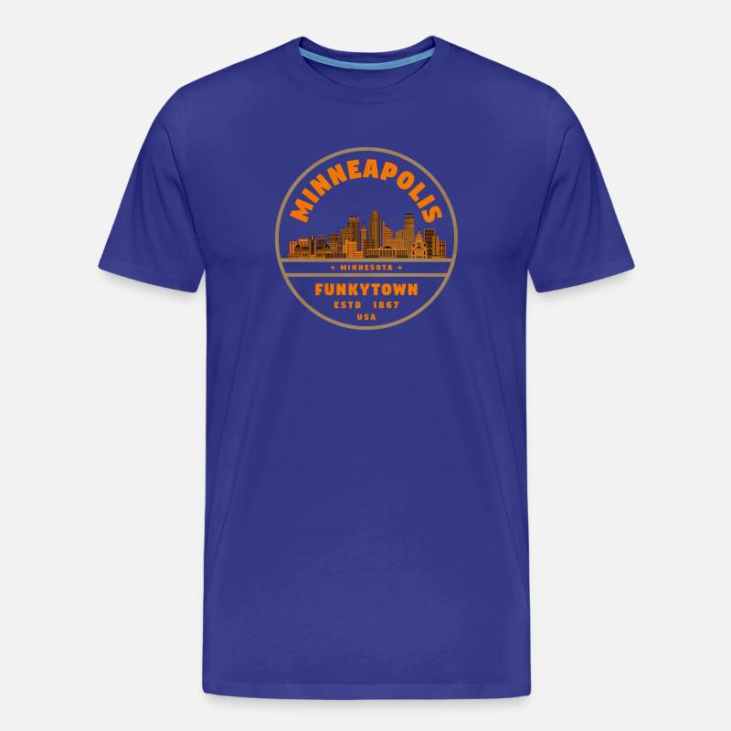Minneapolis Funkytown Skyline Retro - Männer Premium Bio T-Shirt - Königsblau