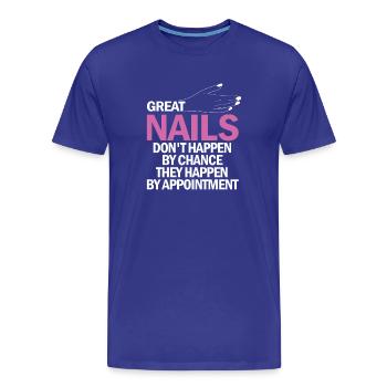 Les grands ongles ne viennent pas par hasard - T-shirt bio Premium Homme - bleu roi - Devant - Damien (186cm)