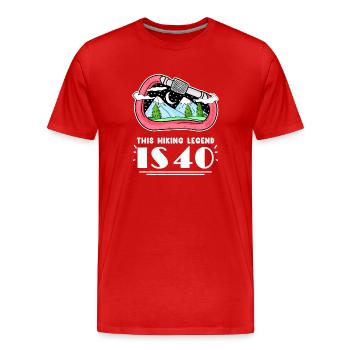 Hiking 40th birthday Hiker 40 years old - Men's Premium Organic T-Shirt - red - Front - Damien (186cm)