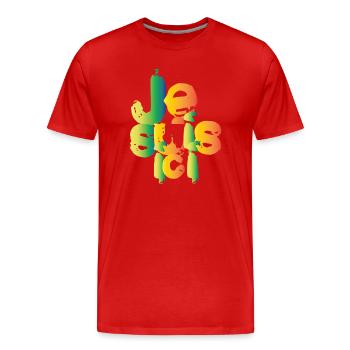 I'm here - Men's Premium Organic T-Shirt - red - Front - Damien (186cm)