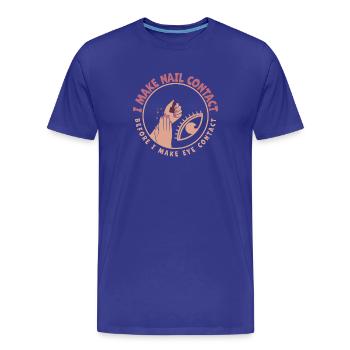 I Make Nail Contact Nail Tech - Men's Premium Organic T-Shirt - royal blue - Front - Damien (186cm)