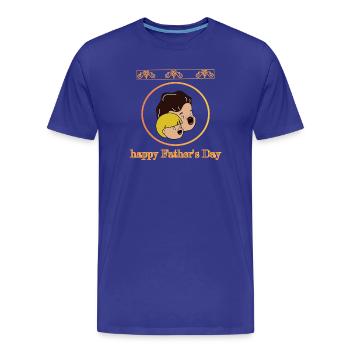 Joyeuse fête des pères - T-shirt bio Premium Homme - bleu roi - Devant - Damien (186cm)