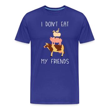 Je ne mange pas mes amis - T-shirt bio Premium Homme - bleu roi - Devant - Damien (186cm)