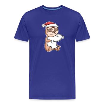 Paresseux Noël Sommeil Sommeil Sommeil Sommeil - T-shirt bio Premium Homme - bleu roi - Devant - Damien (186cm)