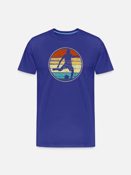 Retro Circular Soccer Silhouette - Men's Premium Organic T-Shirt - royal blue