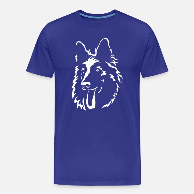 Schweizer Schäferhund Kopf "Black Edition" - Männer Premium Bio T-Shirt - Königsblau