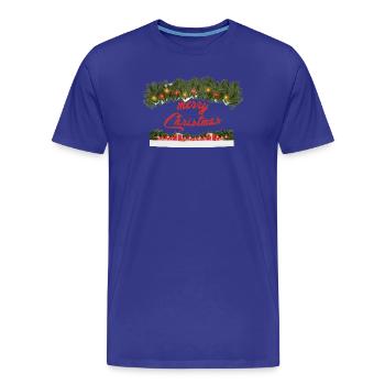 Festliche Weihnachtsdekoration mit Lichterkranz - Männer Premium Bio T-Shirt - Königsblau - Vorne - Damien (186cm)