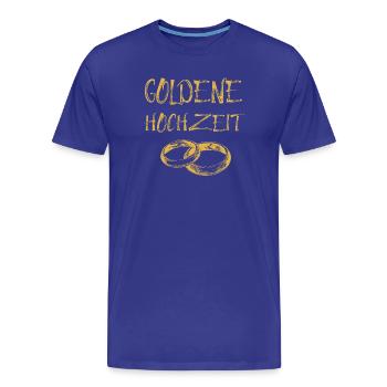 Goldene Hochzeit Text Goldene Eheringe - Männer Premium Bio T-Shirt - Königsblau - Vorne - Damien (186cm)