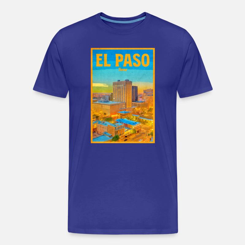 El Paso Skyline Retro - Männer Premium Bio T-Shirt - Königsblau