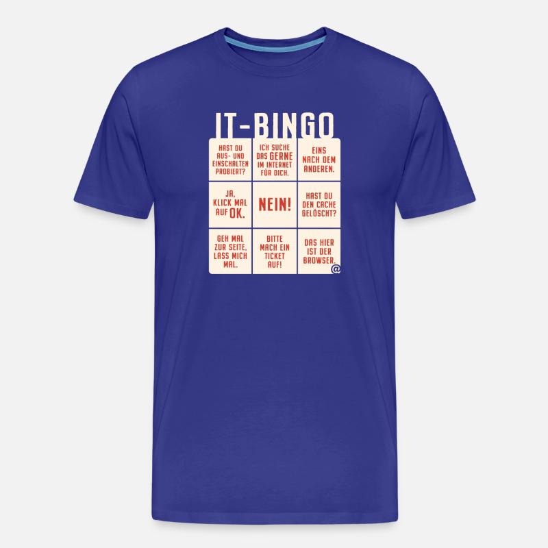 IT Support Bingo Service Desk IT Helpdesk Sysadmin - Männer Premium Bio T-Shirt - Königsblau