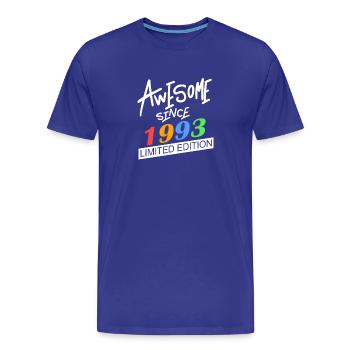 1993 - Jahrgang 1993 - Geburtsjahr 1993 - Männer Premium Bio T-Shirt - Königsblau - Vorne - Damien (186cm)