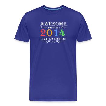 2014 - Jahrgang 2014 - Fantastisch seit 2014 - Männer Premium Bio T-Shirt - Königsblau - Vorne - Damien (186cm)
