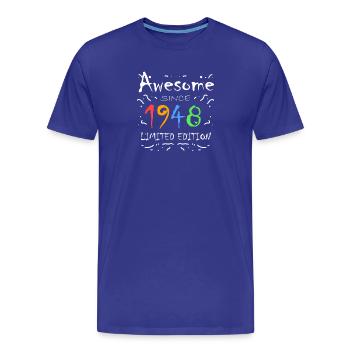 1948 - Jahrgang 1948 - Geburtsjahr 1948 - Männer Premium Bio T-Shirt - Königsblau - Vorne - Damien (186cm)