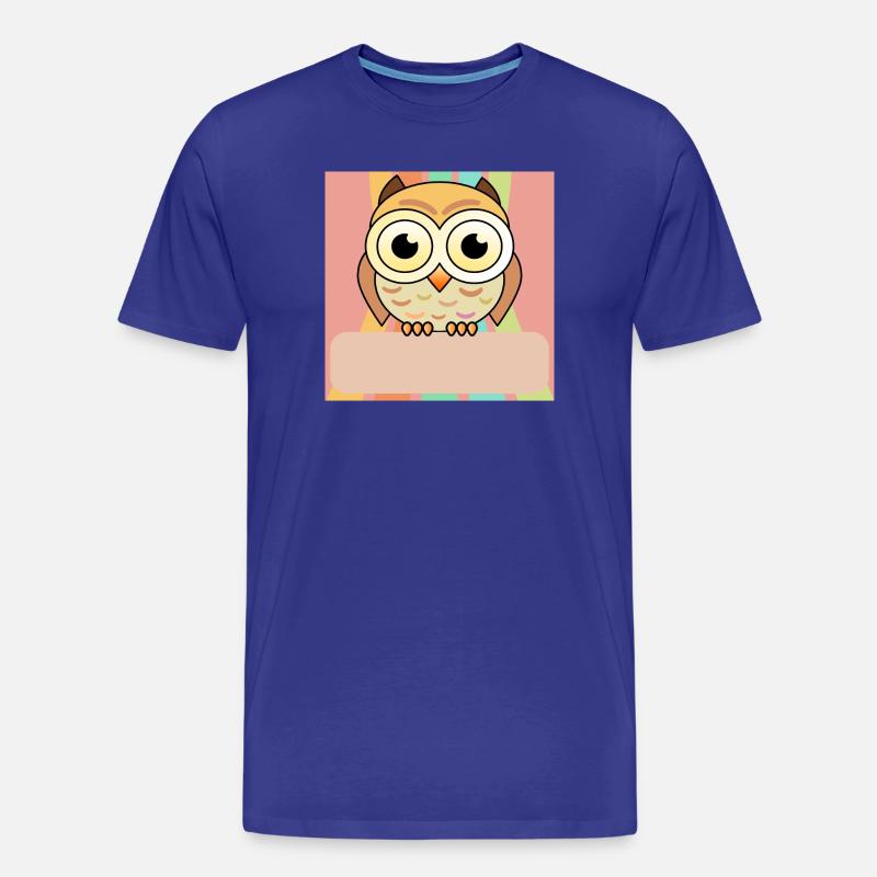 Namensschild Eule - Männer Premium Bio T-Shirt - Königsblau