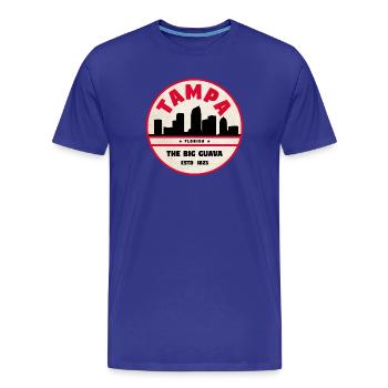 Tampa Skyline Retro Badge - Männer Premium Bio T-Shirt - Königsblau - Vorne - Damien (186cm)