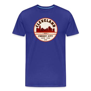 Emblème de la Cleveland Forest City - T-shirt bio Premium Homme - bleu roi - Devant - Damien (186cm)