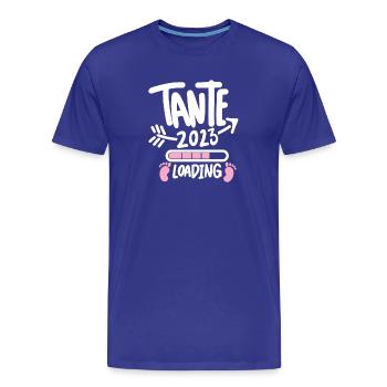 Tante 2023 - Tante werden - Tante Geschenk - Männer Premium Bio T-Shirt - Königsblau - Vorne - Damien (186cm)