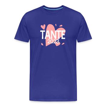 Tante 2023 - Tante werden - Tante Geschenk - Männer Premium Bio T-Shirt - Königsblau - Vorne - Damien (186cm)