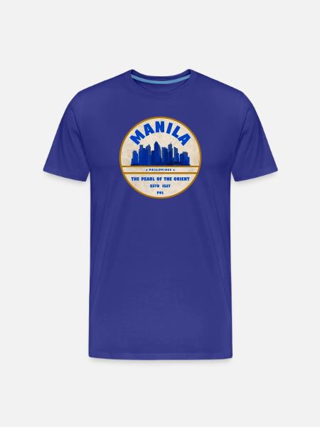 Manila Skyline - Men's Premium Organic T-Shirt - royal blue
