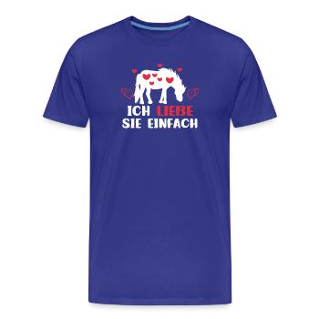 Pferdeliebe Herz Islandpferde Statement Araber - Männer Premium Bio T-Shirt - Königsblau - Vorne - Damien (186cm)